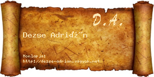 Dezse Adrián névjegykártya